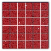 Gulfstone Quartz Ruby red sparkly mirror tile in 4.7x4.7cm