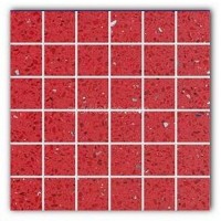 Gulfstone Quartz Rosso red sparkly mirror tile in 4.7x4.7cm